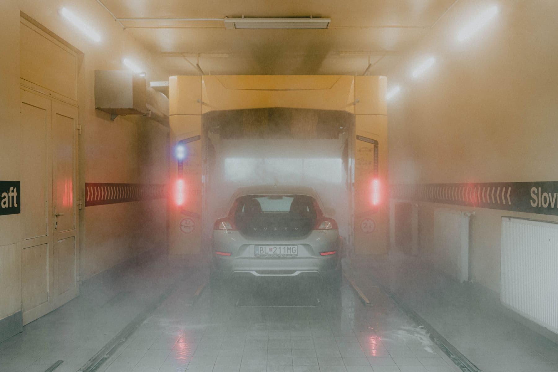 Car parked inside a tower basement, where most of our work happens
