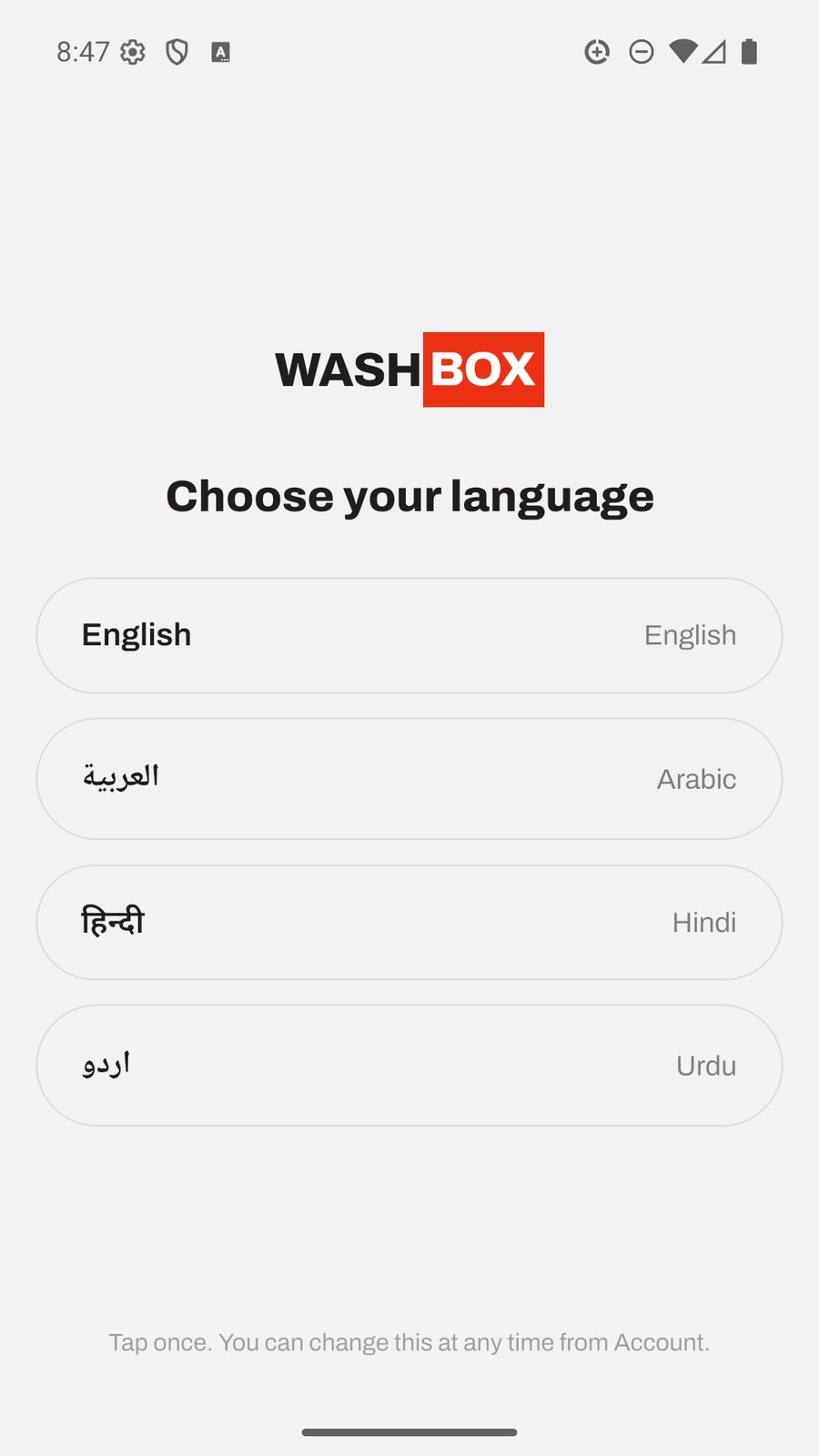 A screenshot of the WashBox platform